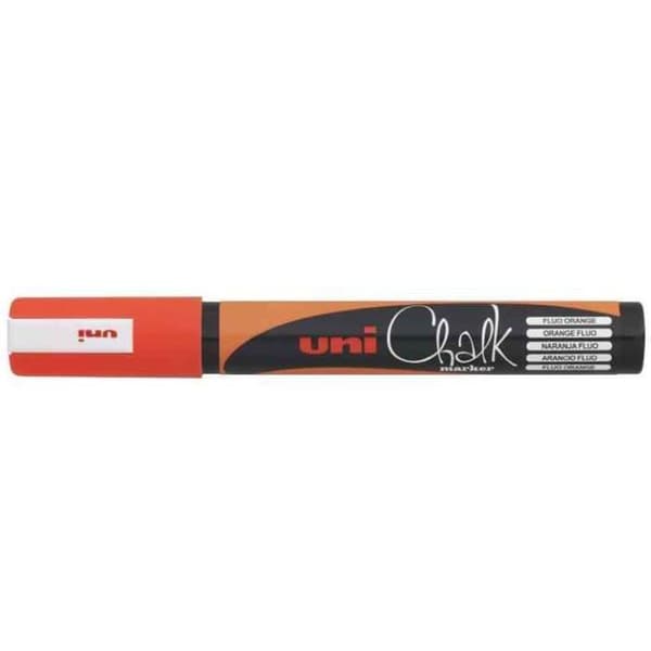 Kritmarker - UNIBALL - CHALK Marker PWE5M - Medelspets - Neonorange - Vattentålig