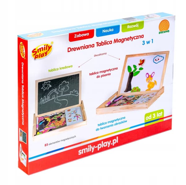 SMILY PLAY Magnetisk kridttavle i træ