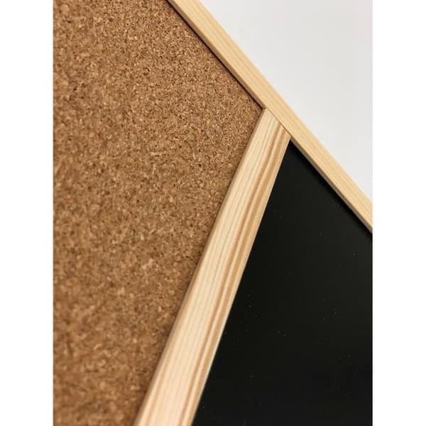 Magnetisk korkbräda - 60 x 40 cm - och svart skifferkrita - Fururam - Kontorspanel