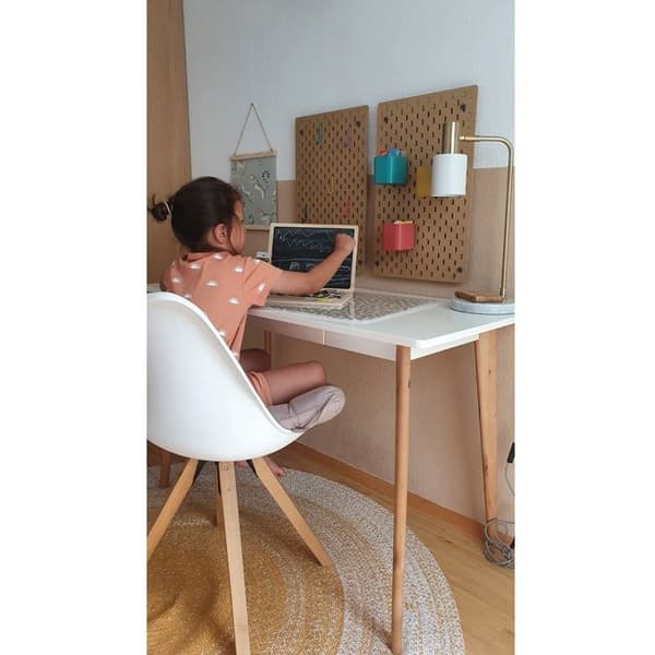 Träbärbar dator - Small Foot - Magnetkort - Brun och svart - Beige - Barn - Blandad
