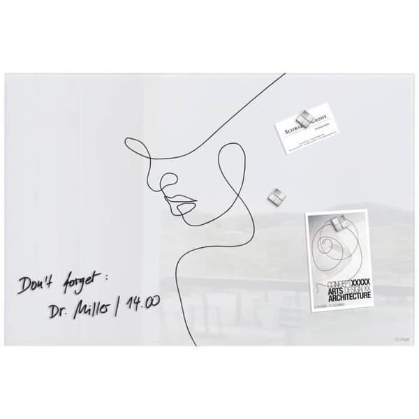 Sigel Design Line Art magnetisk glastavla (B x H) 600 mm x 400 mm vit, svart GL395
