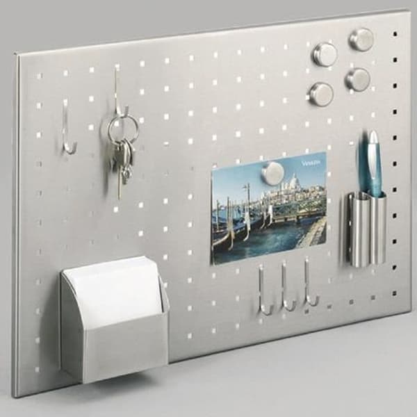 Vägglapp - ZELLER - 50x35cm - Rostfritt stål - 5 magneter - Tillbehör ingår