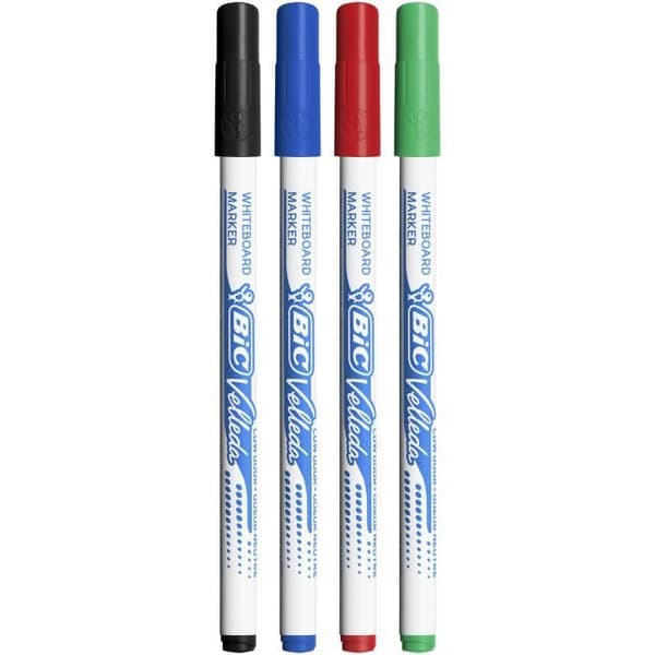 BIC Velleda School Slate Dubbelsidig torrradering (21x31 cm) med 4 torrraderingsmarkörer och suddgummi - paket med 1