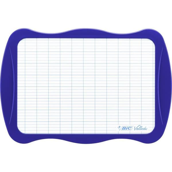 BIC Velleda School Slate Dubbelsidig torrradering (21x31 cm) med 4 torrraderingsmarkörer och suddgummi - paket med 1