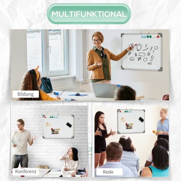 Whiteboard, 60x1.8x45 cm, Hvid