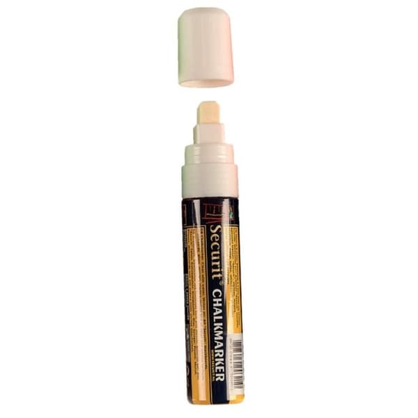 Kritmarkör - Securit - 15 mm - Vit - Raderbar - Regnbeständig