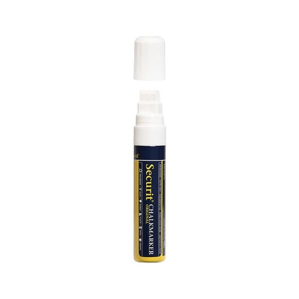 Kritmarkör - Securit - 15 mm - Vit - Raderbar - Regnbeständig
