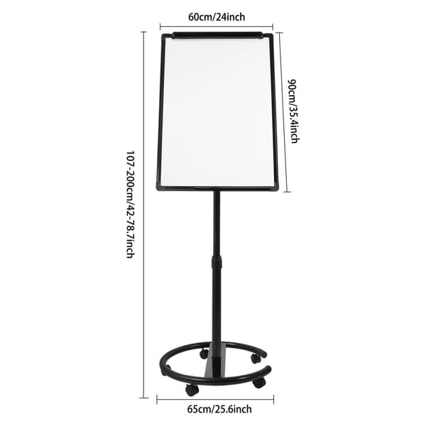 Whiteboard, Justerbar Højde, 360° Rotation,Mulighed 1