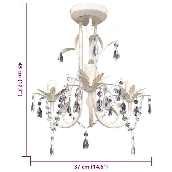 vidaXL krystallysekrone elegant hvid