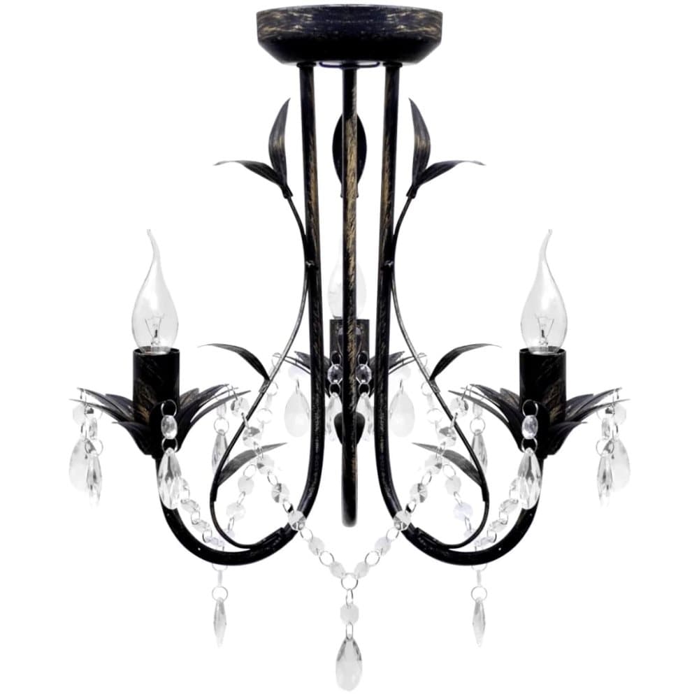 vidaXL Takkrona i Art Nouveau-stil 3-armad svart