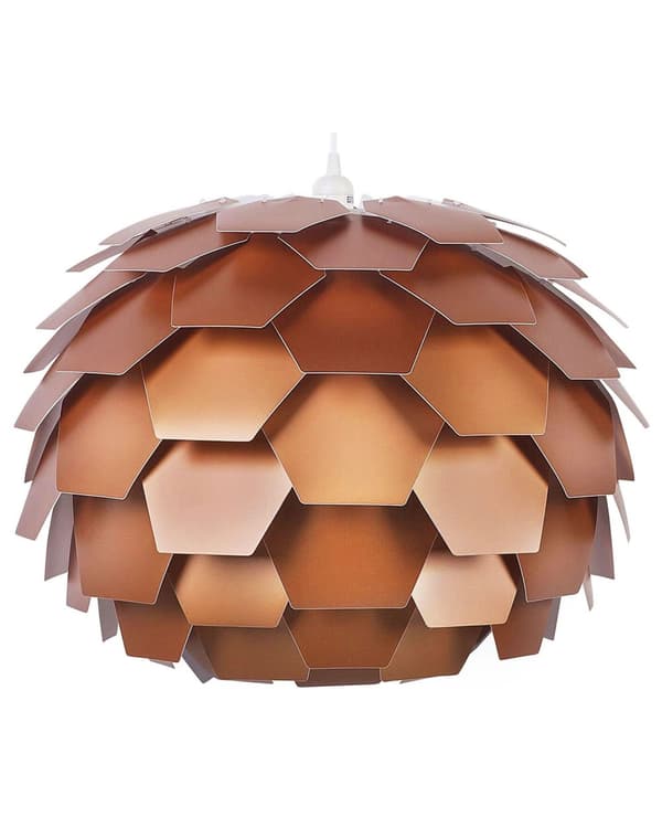 Hängande Lampa Koppar Plast Furu Kon Glob Skärm
