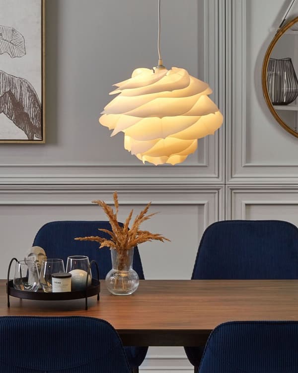 Taklampa Vit Syntetmaterial Metall Blomskärm Modern Dekorativ Mjukt ljus