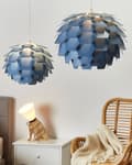Miniatyrbild 2 av 9: Taklampa Blå Plast Kon Glob Skärm Hängande Lampa