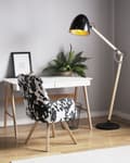 Miniatyrbild 2 av 9: Golvlampa Svart med Ljust Trä Rörlig Ram Metallskärm 175 cm Modern Belysning