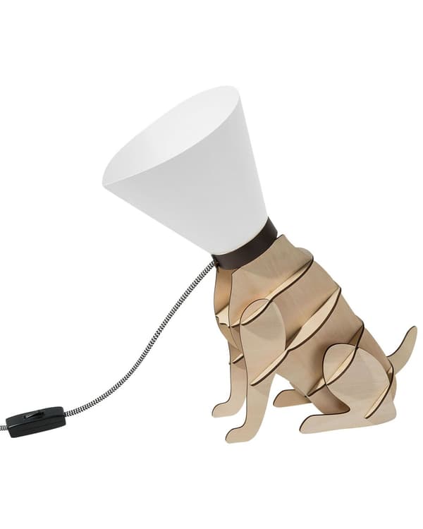Bordslampa i Vitt Plast Rund Lampskärm Dekorativ Lampa