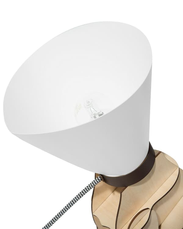 Bordslampa i Vitt Plast Rund Lampskärm Dekorativ Lampa