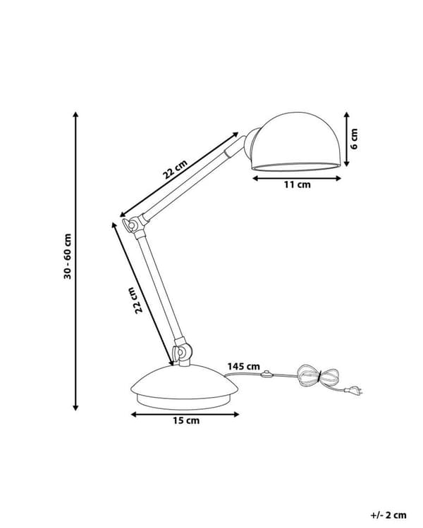 Bordslampa i Vitt Matt Metall Modern