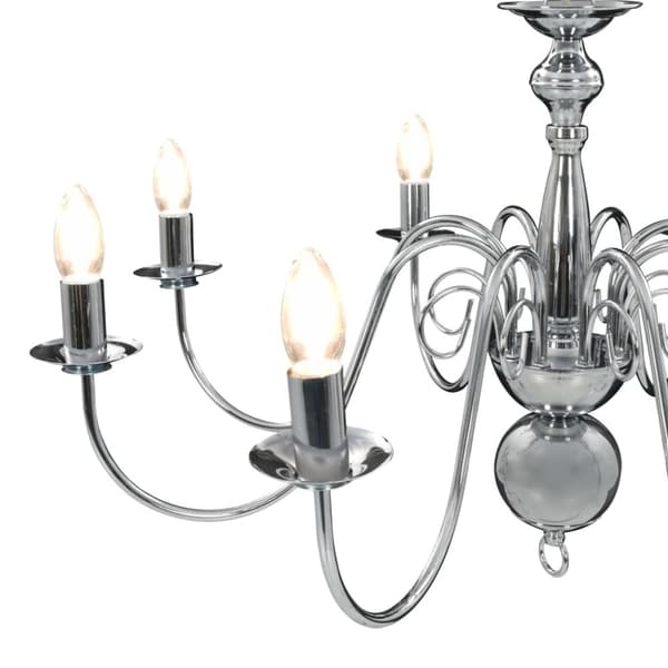 vidaXL Takkrona silver 8 x E14-glödlampor