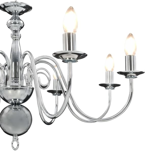 vidaXL Takkrona silver 8 x E14-glödlampor