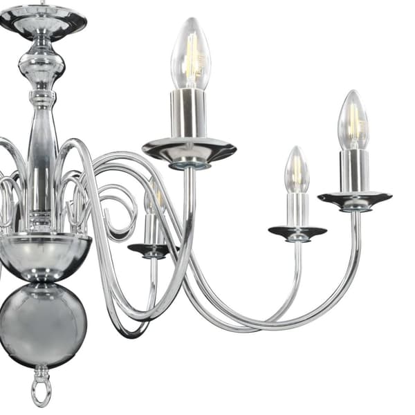 vidaXL Takkrona silver 8 x E14-glödlampor
