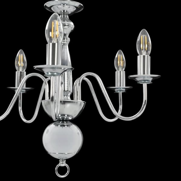 vidaXL Takkrona silver 5 x E14-glödlampor