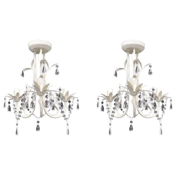 vidaXL krystallysekroner 2 stk. elegant hvid