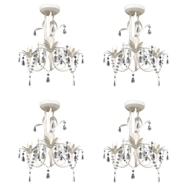 vidaXL Krystallysekrone 4 stk elegant hvit