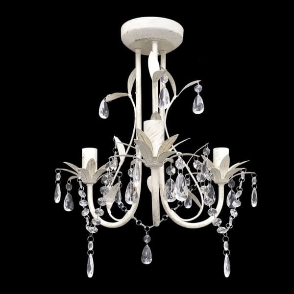 vidaXL Krystallysekrone 2 stk elegant hvit