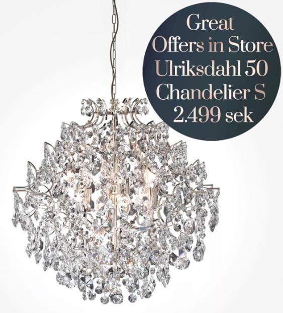 Vackra Ulriksdahl 50 Kristallkrona i Silver