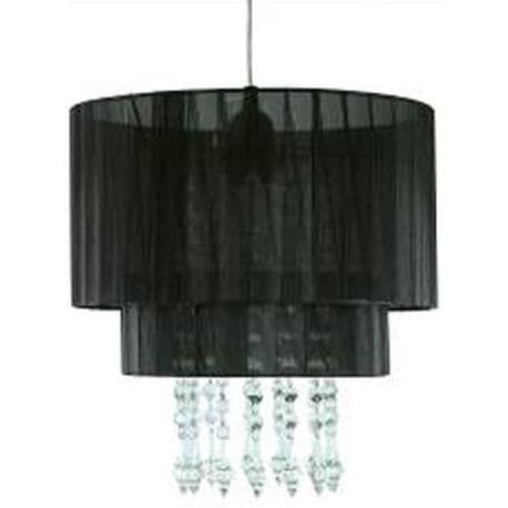 RANEX Lysekrone - pendellampe Lysekrone Amy E27 60W sort og gennemsigtig