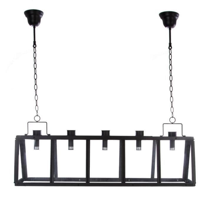 Lasi- ja metalliriipusvalo - H 32 cm - musta