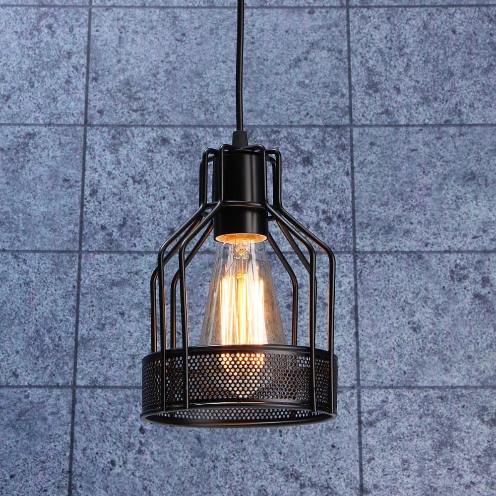 E27 Retro Loft Taklampa Pendel Retro Lampa Industriell Loft Ljuskrona Lampskärm (Utan Glödlampa)(svart, utan glödlampa)