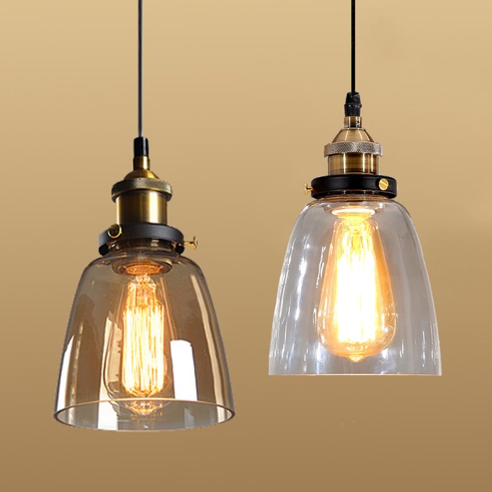Taklampa Pendel Modern vintage retrostil industriellt loftglas