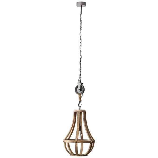 BRILLIANT lampuu Kirkon kattovalaisin 43cm vaalea puu | 1x G95, E27, 60W, sopii normaaleille lampuille (ei sisälly) | Asteikko A ++ E | Ketjua voidaan