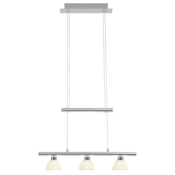 BRILLIANT lampe Tonja LED pendel 3-flammer krom / hvid | 3x 5W LED integreret (COB), (285lm, 3000K) | Skala A ++ til E | Højdejusterbar med kontravægt