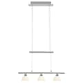 Miniatyrbillede 1 af 2: BRILLIANT lampe Tonja LED pendel 3-flammer krom / hvid | 3x 5W LED integreret (COB), (285lm, 3000K) | Skala A ++ til E | Højdejusterbar med kontravægt