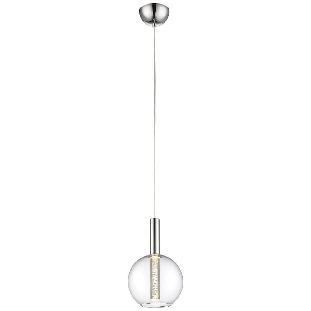 BRILLIANT lampa Elegant LED-pendelarmatur 1-flamma krom / transparent | 1x 7W LED integrerad (COB), (500lm, 3000K) | Skala A ++ till E | Justerbar höj