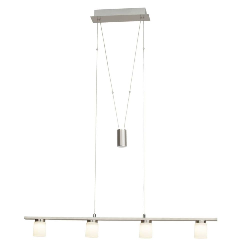 BRILLIANT lampa Betsy LED-pendelljus 4-lågor järn / vit | 4x 4,5W LED-integrerad (SMD), (360lm, 3000K) | Skala A ++ till E | Justerbar i höjd