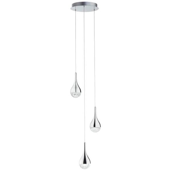 BRILLIANT lampe Frizzante LED pendel 3-flammer krom easyDim | 3x 5W LED integreret (SMD), (400lm, 3000K) | Skala A ++ til E | EasyDim: kan dæmpes med