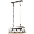 Pikkukuva 3 / 11: BRILLIANT lampuu Narcy riippuvalaisin 3-liekki poltettu teräs / puu | 3x A60, E27, 40W, sopii normaaleille lampuille (ei sisälly) | Asteikko A ++ E |