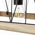 Pikkukuva 6 / 11: BRILLIANT lampuu Narcy riippuvalaisin 3-liekki poltettu teräs / puu | 3x A60, E27, 40W, sopii normaaleille lampuille (ei sisälly) | Asteikko A ++ E |