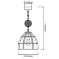 Pikkukuva 7 / 11: BRILLIANT lampuu Matrix-riippuvalaisin 34cm musta antiikki | 1x G95, E27, 60W, sopii normaaleille lampuille (ei sisälly) | Asteikko A ++ E | Ketjua vo