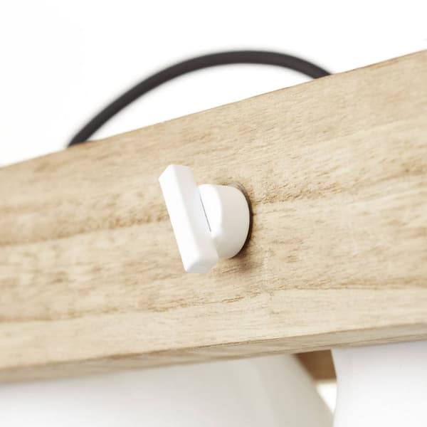 BRILLIANT lampa Plog pendelljus 5-lågor vit / ljust trä | 5x A60, E27, 10W, lämplig för normala lampor (ingår ej) | Skala A ++ till E | Svängbara huvu