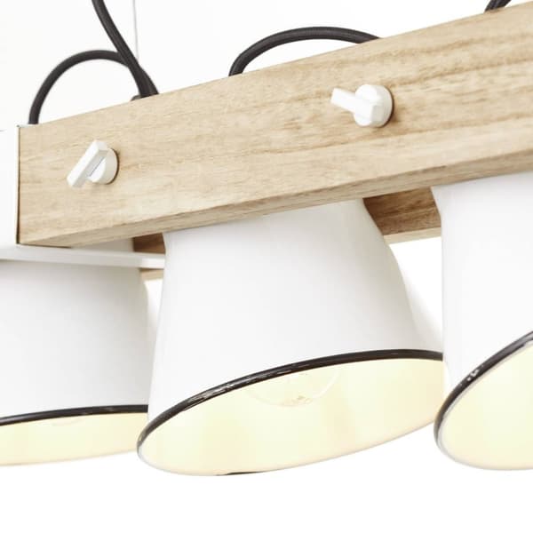 BRILLIANT lampa Plog pendelljus 5-lågor vit / ljust trä | 5x A60, E27, 10W, lämplig för normala lampor (ingår ej) | Skala A ++ till E | Svängbara huvu