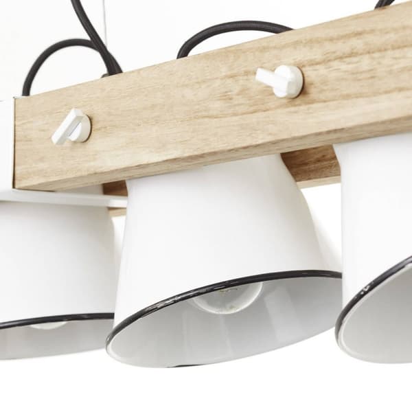 BRILLIANT lampa Plog pendelljus 5-lågor vit / ljust trä | 5x A60, E27, 10W, lämplig för normala lampor (ingår ej) | Skala A ++ till E | Svängbara huvu