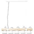 Miniatyrbild 11 av 11: BRILLIANT lampa Plog pendelljus 5-lågor vit / ljust trä | 5x A60, E27, 10W, lämplig för normala lampor (ingår ej) | Skala A ++ till E | Svängbara huvu