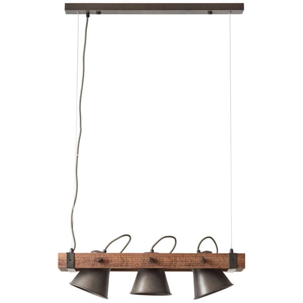 BRILLIANT lampa Plog pendelljus 3-lågor svart stål / trä | 3x A60, E27, 10W, lämplig för normala lampor (ingår ej) | Skala A ++ till E | Svängbara huv