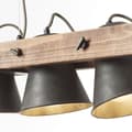 Miniatyrbild 10 av 11: BRILLIANT lampa Plog pendelljus 3-lågor svart stål / trä | 3x A60, E27, 10W, lämplig för normala lampor (ingår ej) | Skala A ++ till E | Svängbara huv