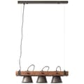 Miniatyrbild 2 av 11: BRILLIANT lampa Plog pendelljus 3-lågor svart stål / trä | 3x A60, E27, 10W, lämplig för normala lampor (ingår ej) | Skala A ++ till E | Svängbara huv