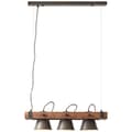 Miniatyrbild 1 av 11: BRILLIANT lampa Plog pendelljus 3-lågor svart stål / trä | 3x A60, E27, 10W, lämplig för normala lampor (ingår ej) | Skala A ++ till E | Svängbara huv